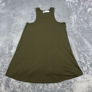 Free People Beach Tank Dress Womens Size M Green Ribbed Knit Sleeveless Coverup